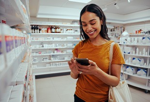 Patient shopping for whitening options at drugstore