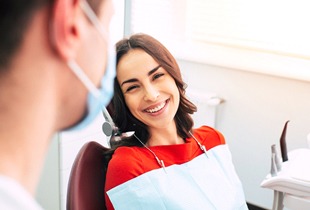 young woman at her dental checkup and teeth cleaning in Arcadia, CA