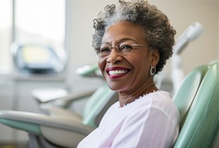 Man seeing a dentist about a partial denture 