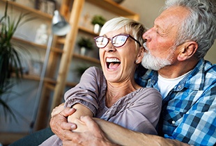 older couple smiling together